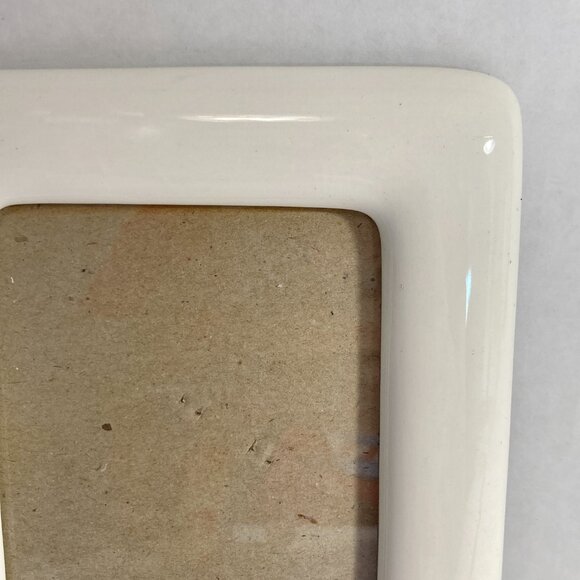 Vintage Ceramic Victorian Pink Flower Picture Photo Frame 4X5" Taiwan Ivory Rose - Picture 4 of 11